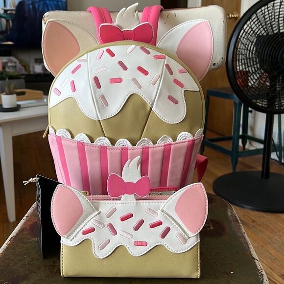 Disney Handbags - Disney X Loungefly Marie of the Aristocats Cupcake Backpack & Wallet Set